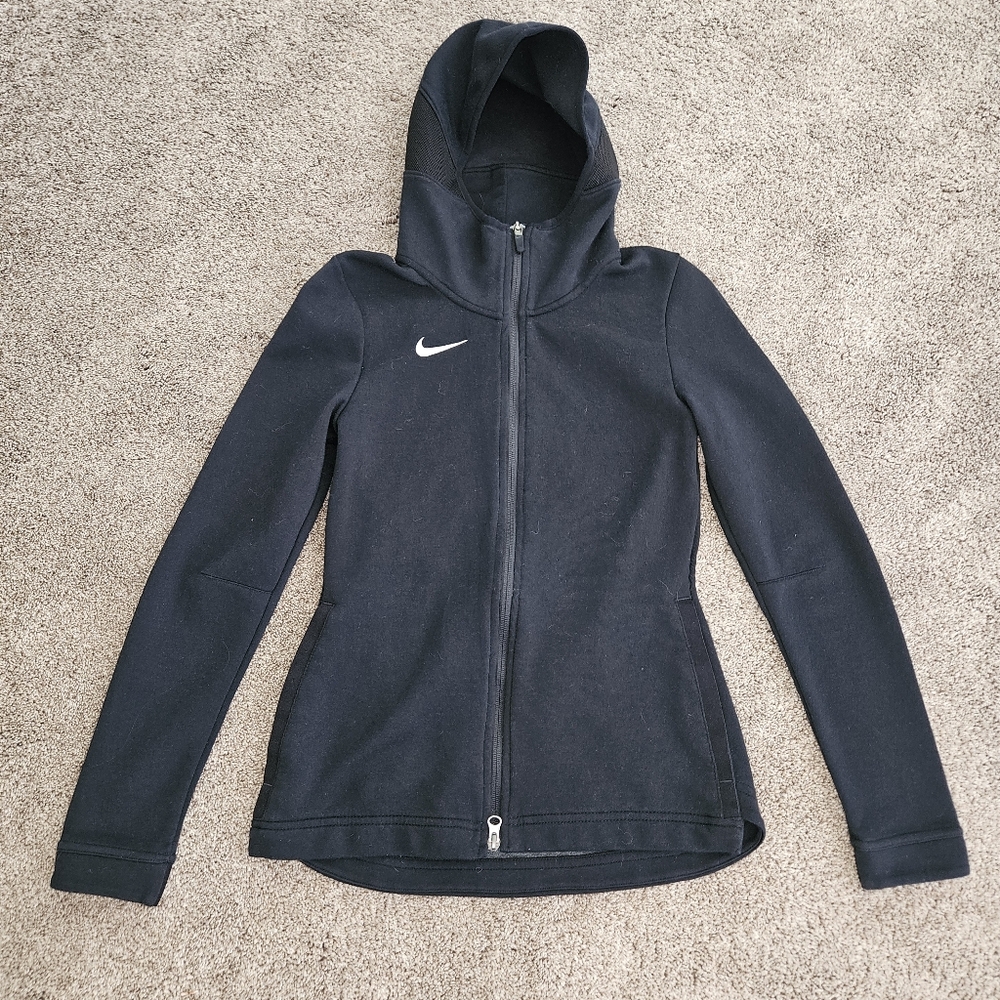 Women’s Nike Dri Fit Black Zip Up Jacket With Hood Size XS